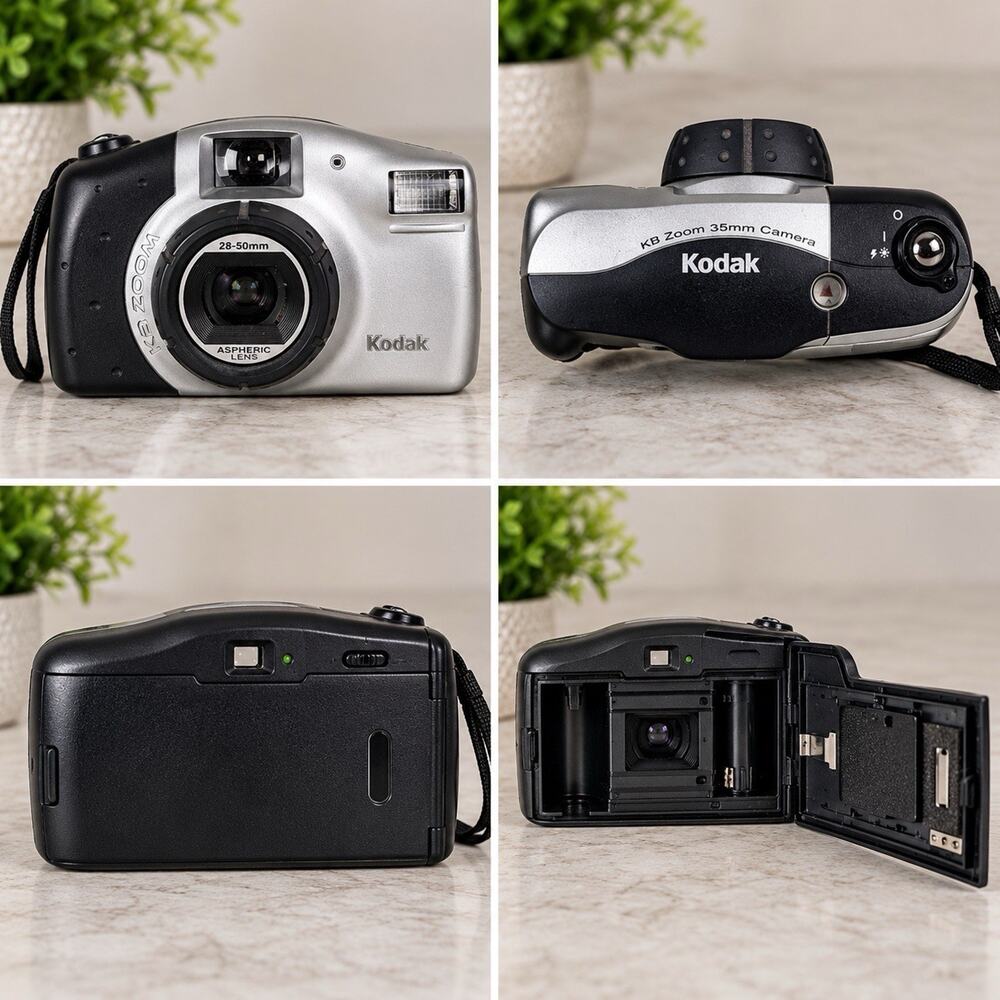 Kodak KB Zoom 35mm Film Camera 28-50mm Aspheric Lens Tested Working
